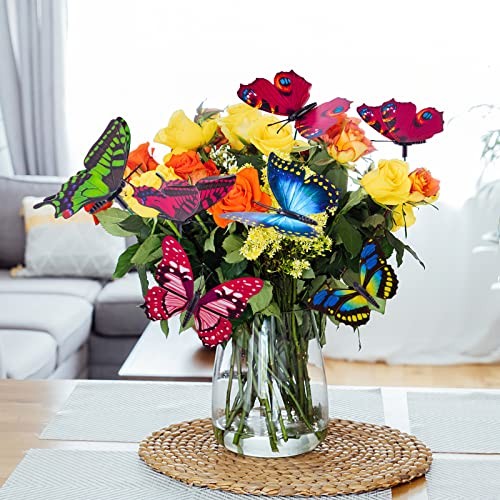 50PCS Butterfly Garden Decorations, 11.8 inch Butterfly Stakes Colorful