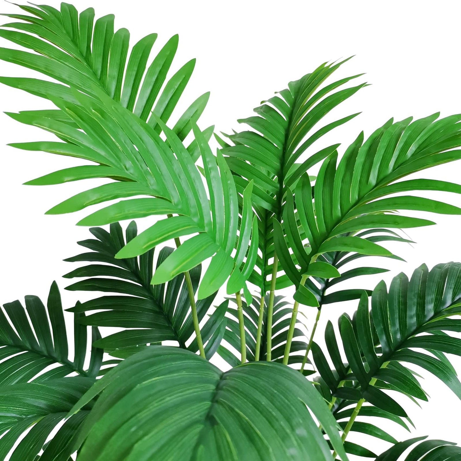 SAJANDAS Set of 2 Artificial Areca Palm Plants in Pots, 31 Inch Fake Tropical…
