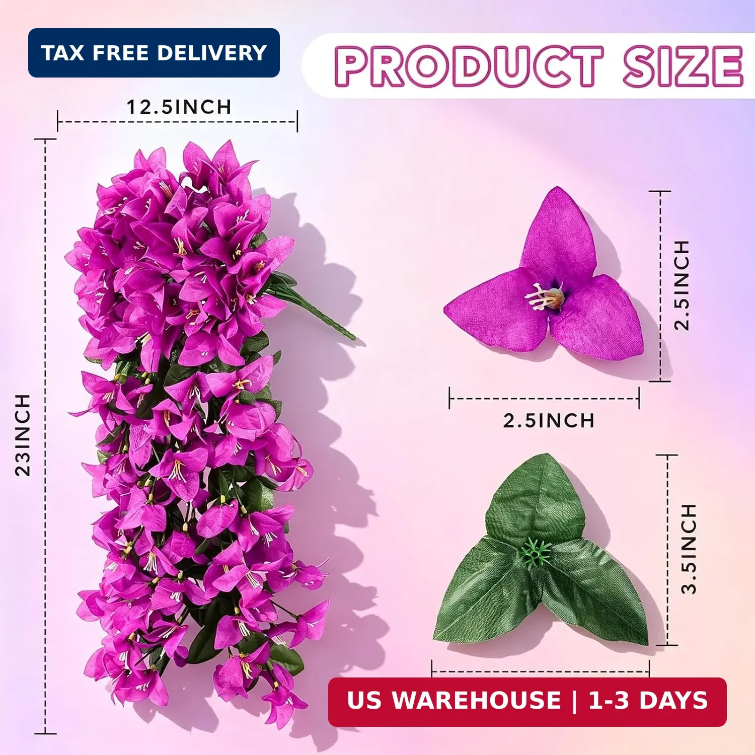 Alotiki Artificial Bougainvillea Flowers for Outdoor Plant,4 pcs Faux Hanging Fl