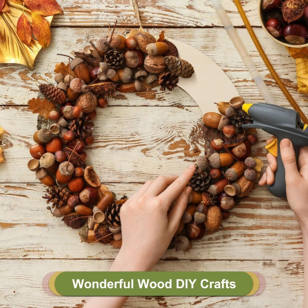Wooden Wreath Frames 20 Pack Shape with Holes for Craft Projects