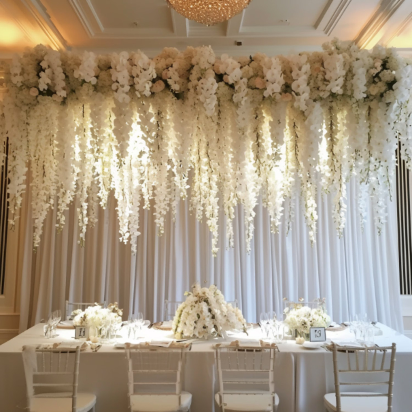 24PCS 72 Branches Wisteria Hanging Flowers Wedding Decor Garland Silk Flowers