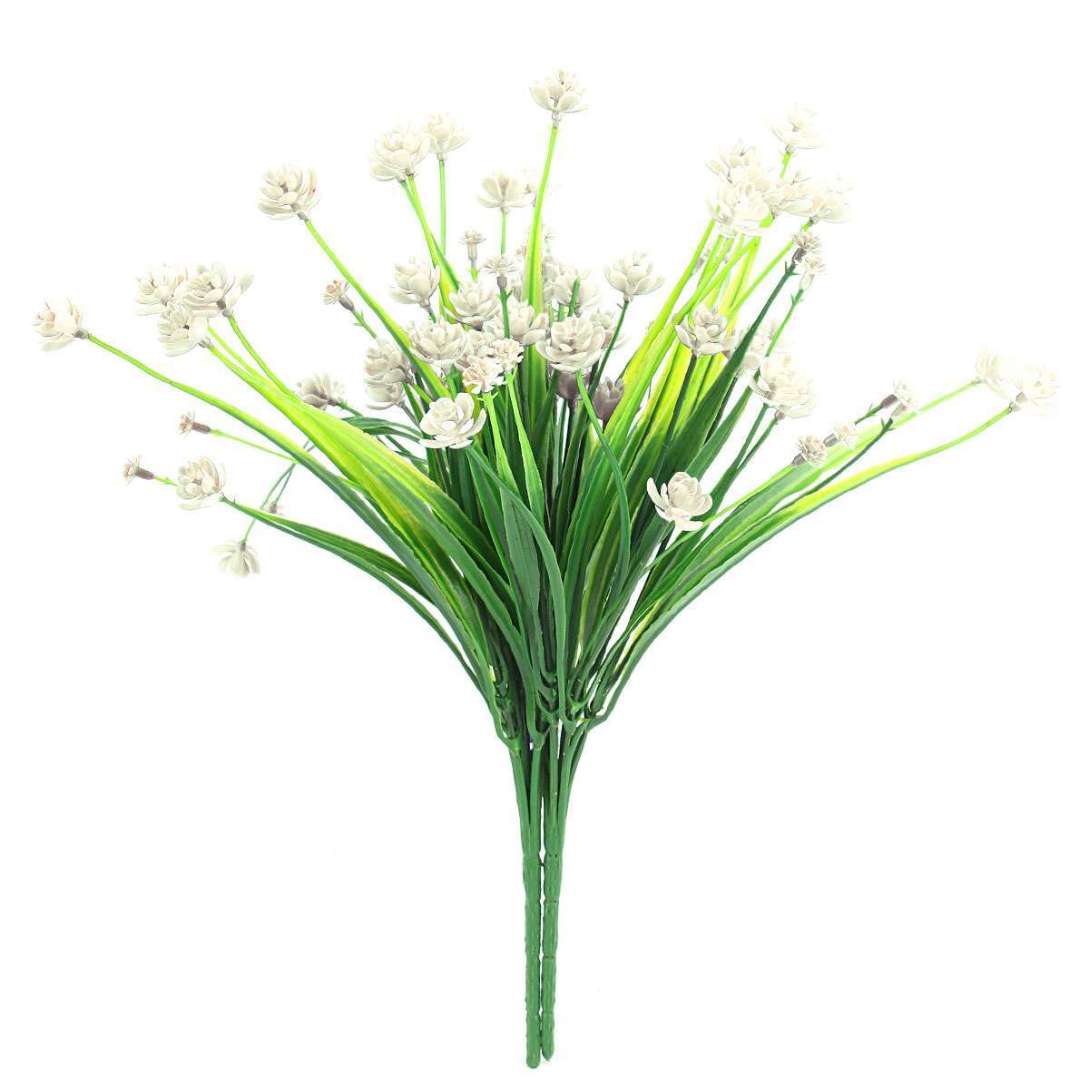 4 Bundles Artificial Fake Plastic Flowers for Outdoor Decoration, UV Resistant