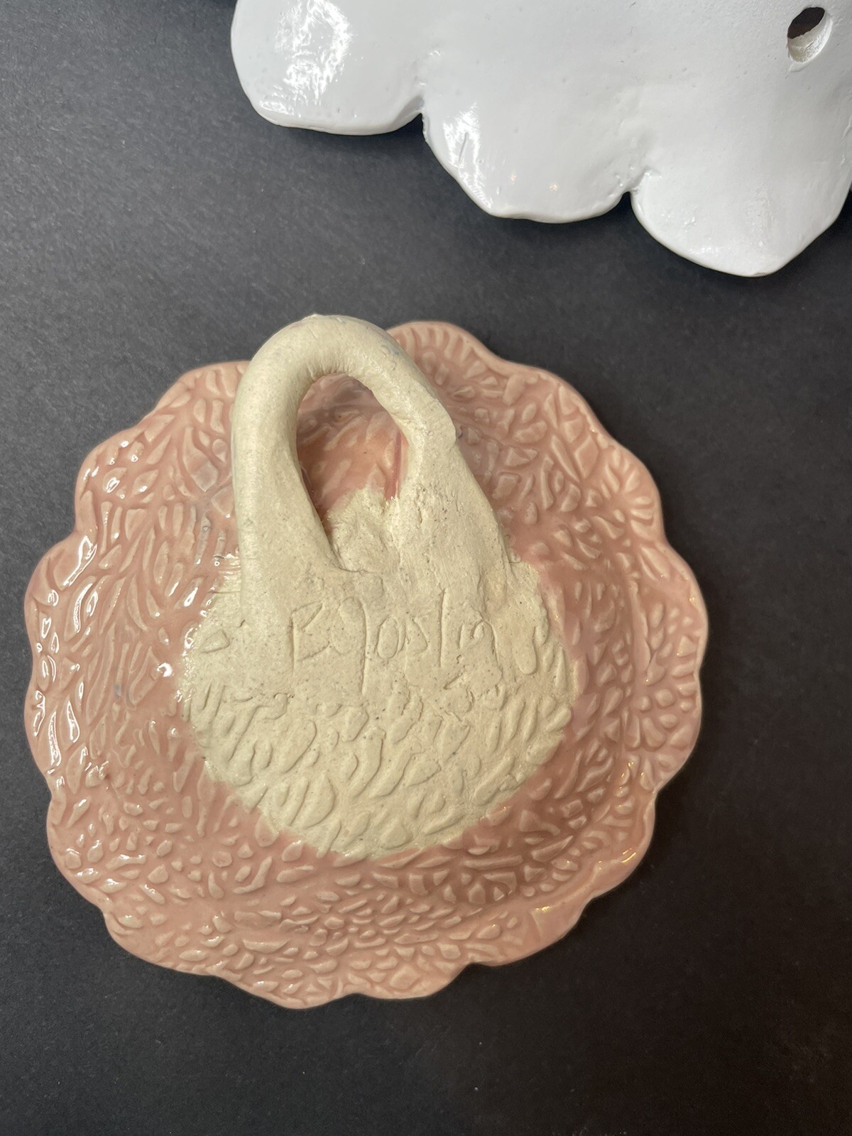Ceramic Wall Art Flowers Rose 4.5” Peony Dusty Rose Pink Large White Mum 9”