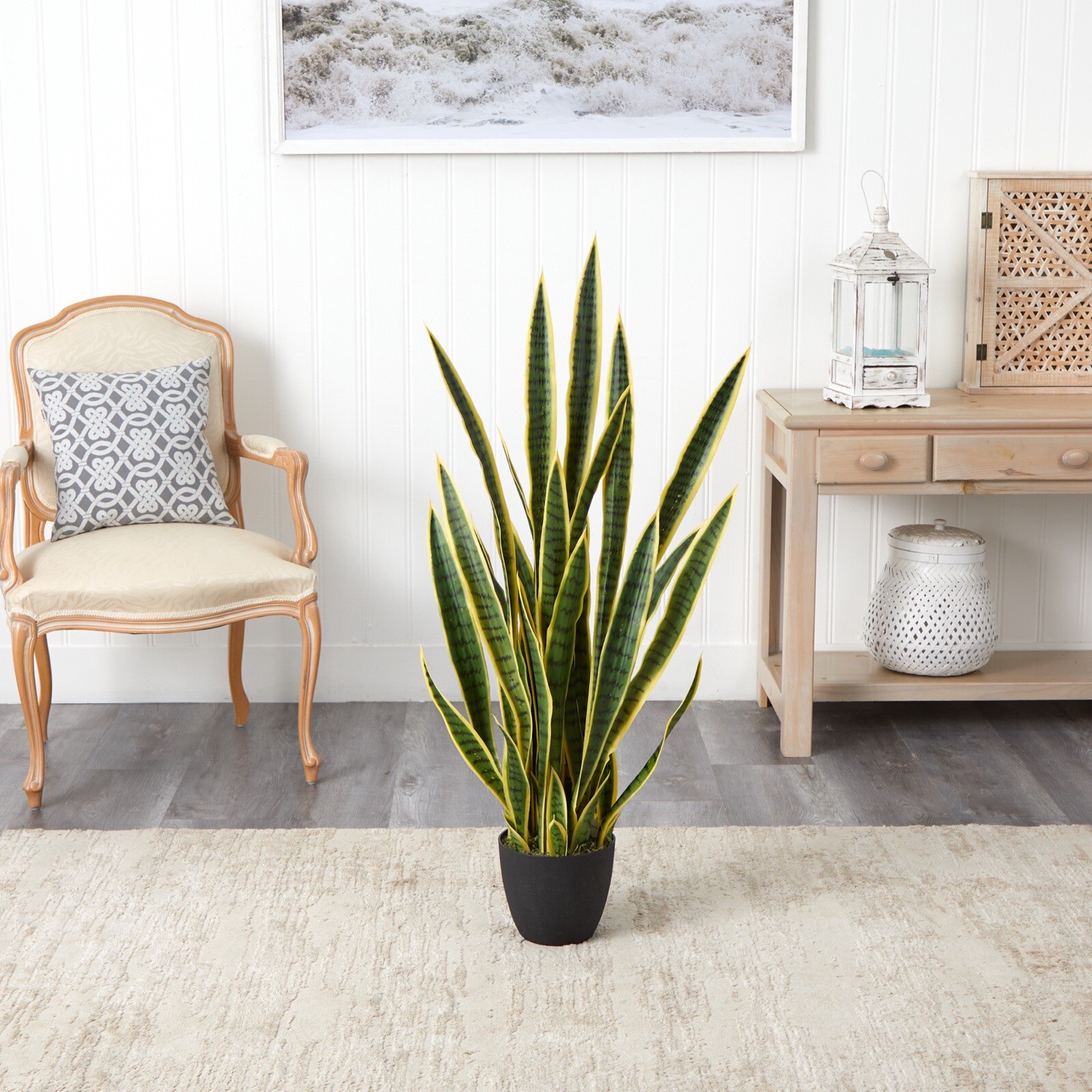 4’ Sansevieria Snake Artificial Plant UV (Indoor/Outdoor) Decor. Retail $204