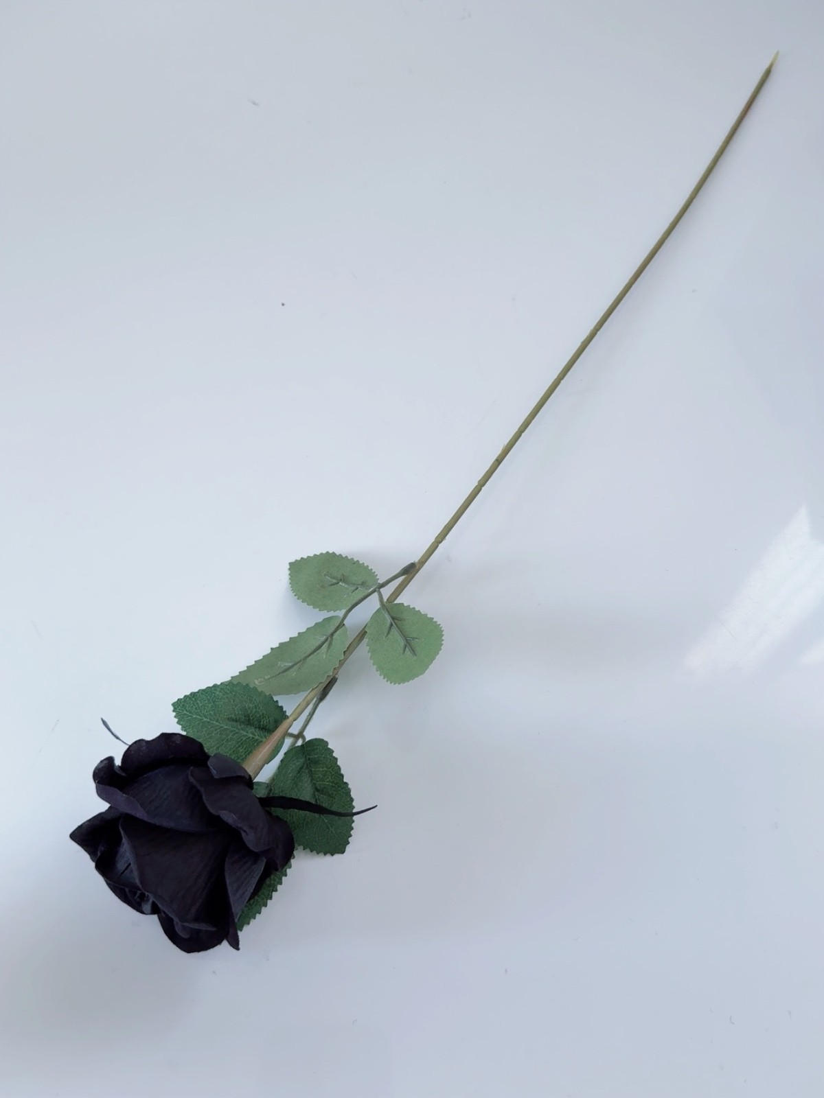 1x Artificial Black Rose Flower Halloween Gothic Accessory DIY Vase Decoration