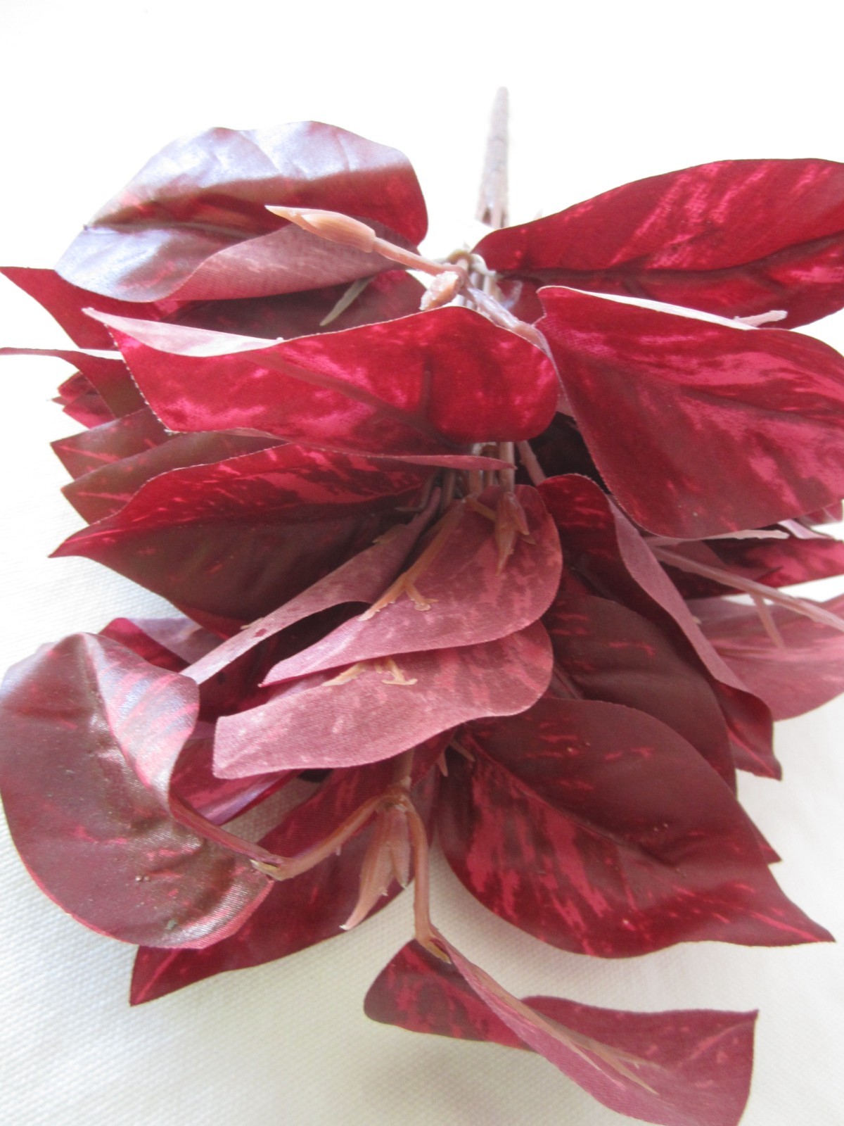 Lot of RED & GREEN Artificial Floral BUSH LEAVES Tree Branches Greenery Decor