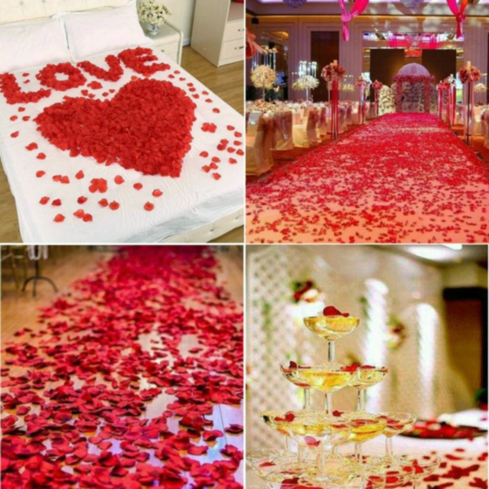 FLORIST 2200 PCS Dark-Red Silk Rose Petals for Romantic Night,Wedding,Proposa…