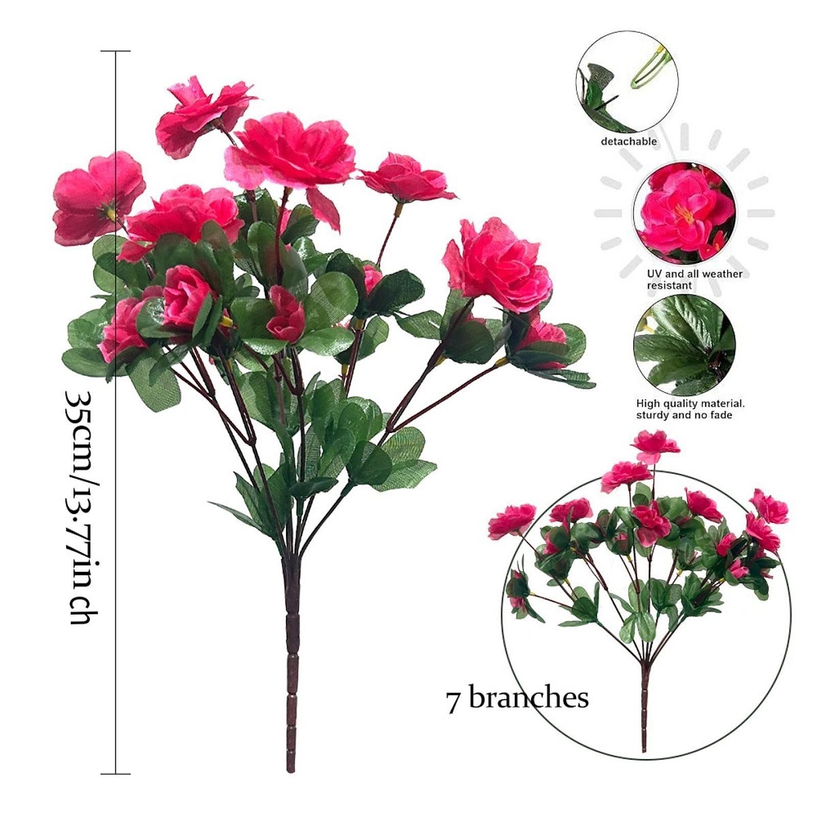 4 Bundles Artificial Flowers Outdoor Fake Flowers Lawn Farmhouse Table Vase