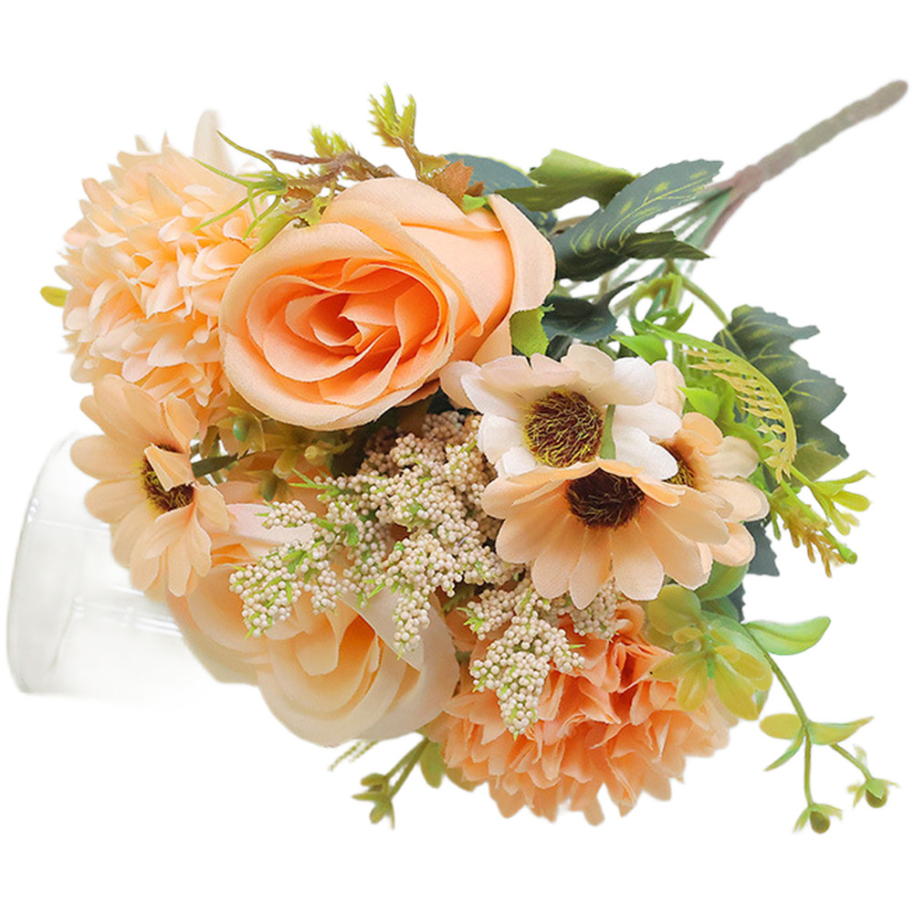 7 Bloom Persian Rose Arrangement Silk Plastic Foam for Wedding Photography