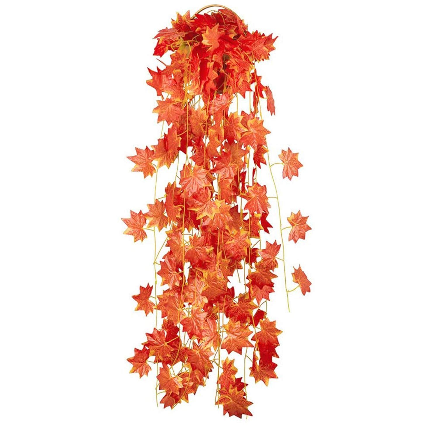90 Feet 12 Strands Artificial Fall Maple Leaves Garland Autumn Fake Leaf Vine…