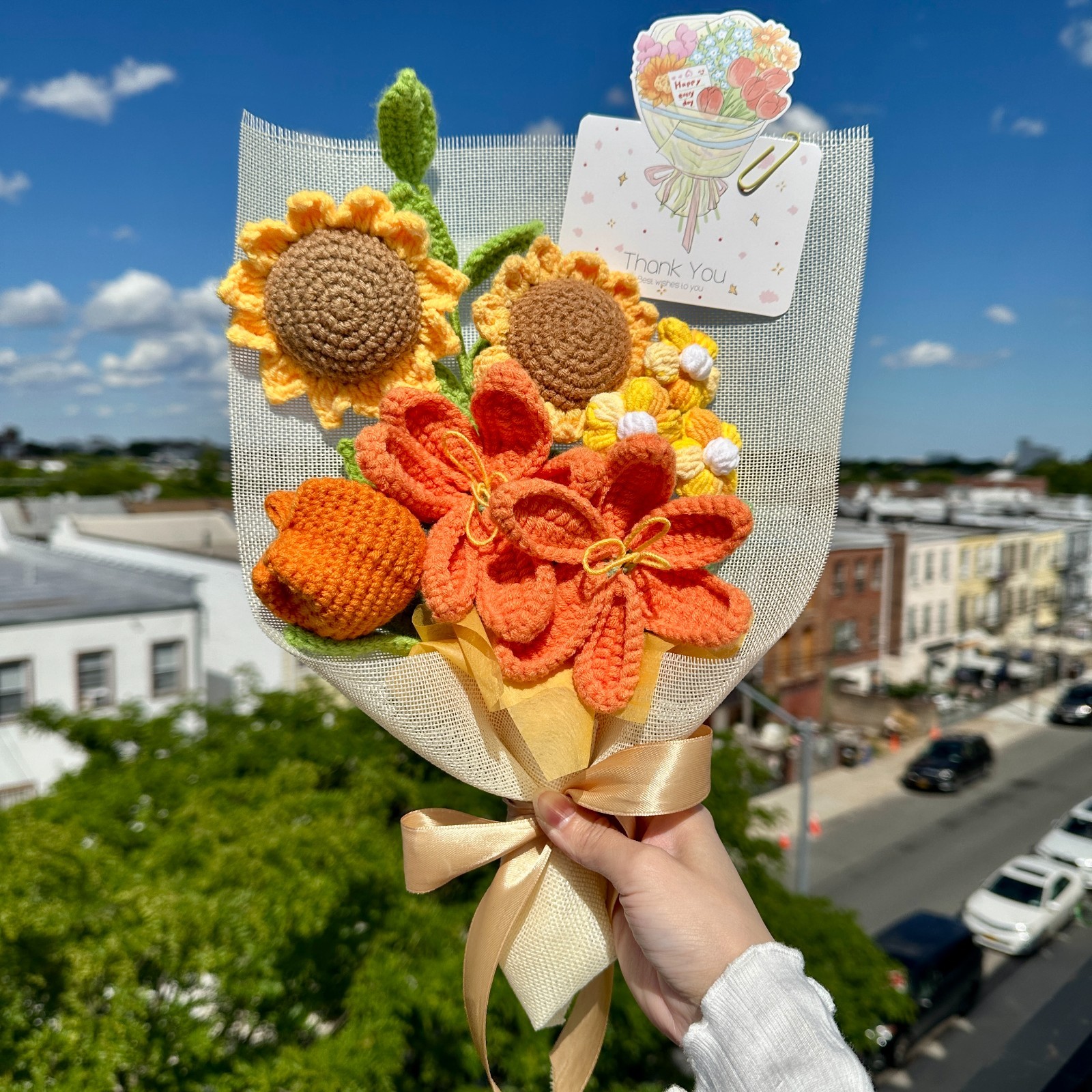 Handmade Crochet Sunflower Bouquet | Get Well, Birthday Gift, Teacher Appreciati