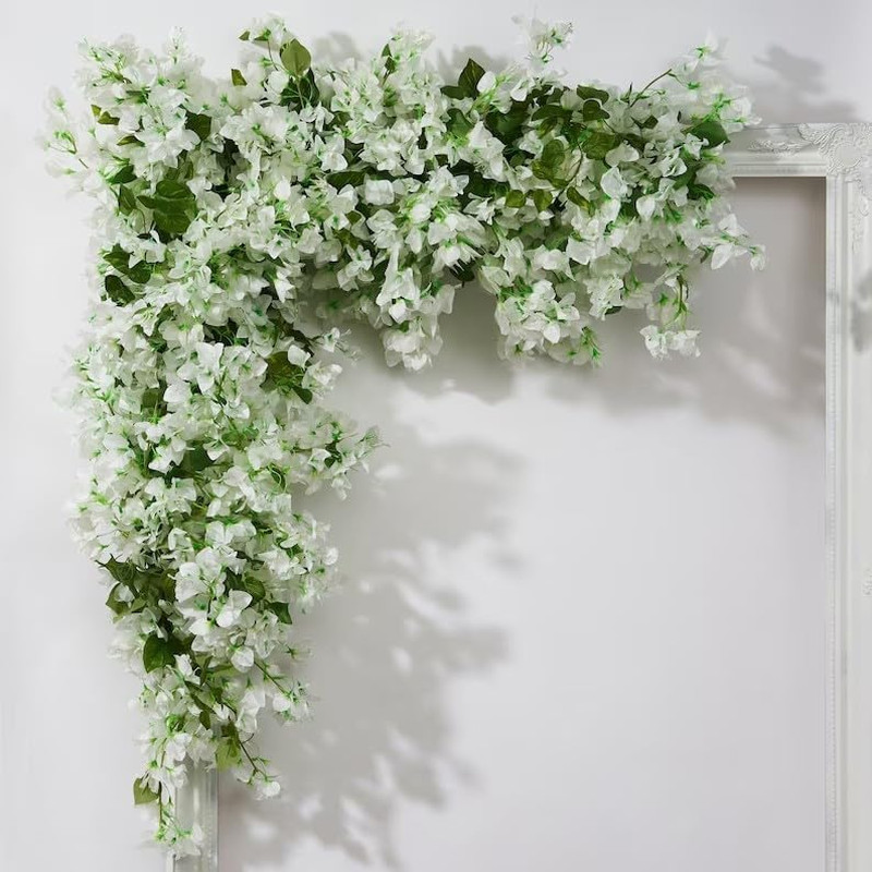 40Pcs in Bulk Artificial Bougainvillea Silk Flowers Branches Long Plant Stems 45
