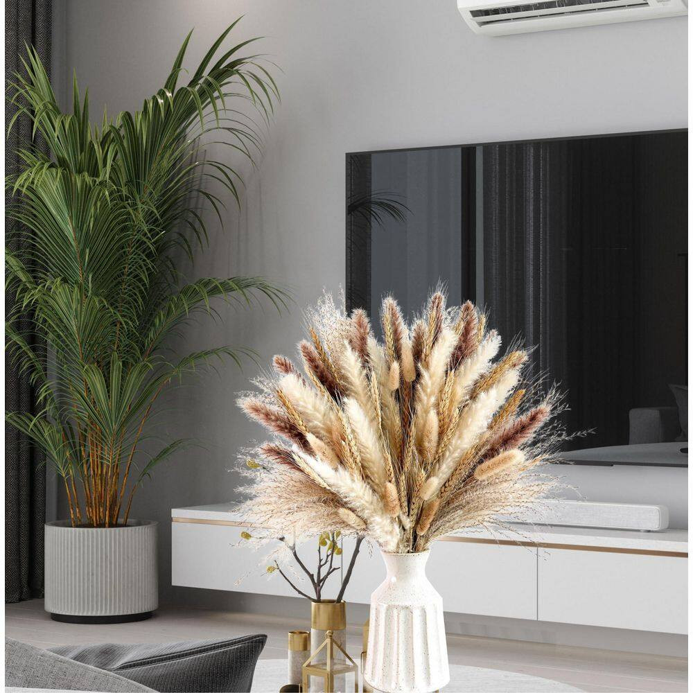 2.7 In. Natural Dried Wheat Pampas Grass Artificial Plant Beige Fall Floral Arra