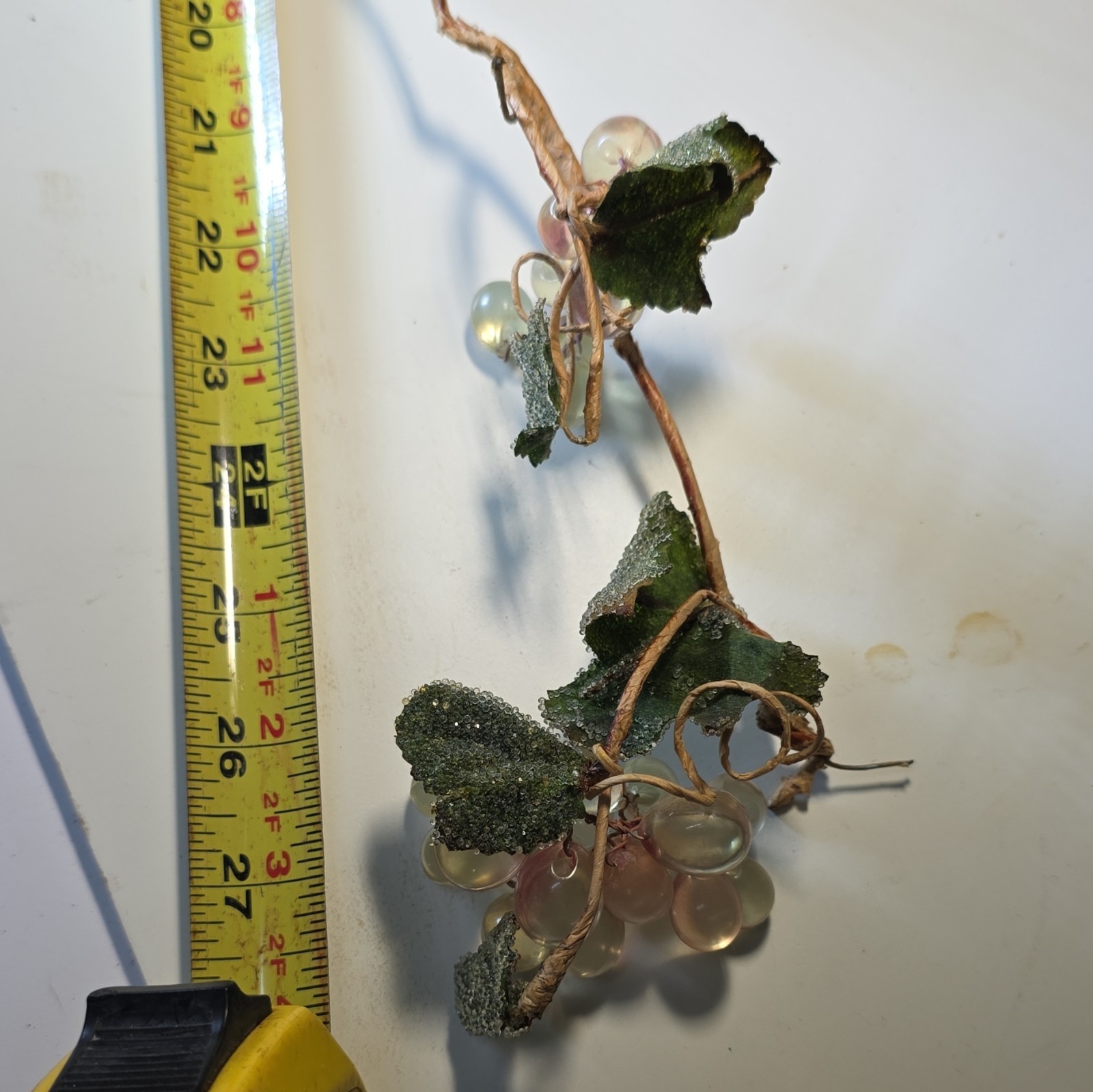 MCM Lucite Artificial Grape Vine 28″ With Paperwrapped Wire Vine