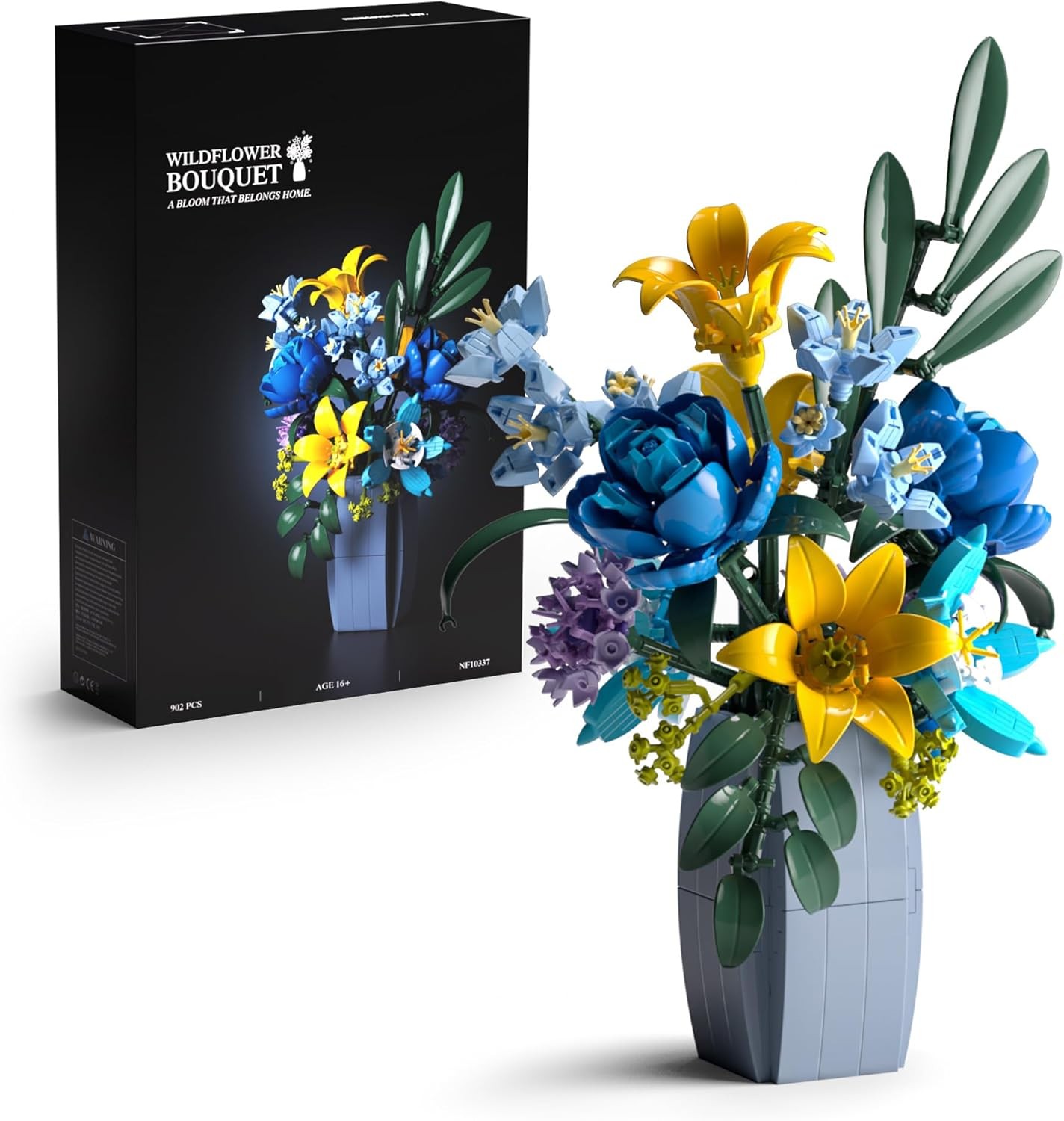Nifeliz Wildflower Bouquet with Vase Model Toy, Botanical Building Set for Adult