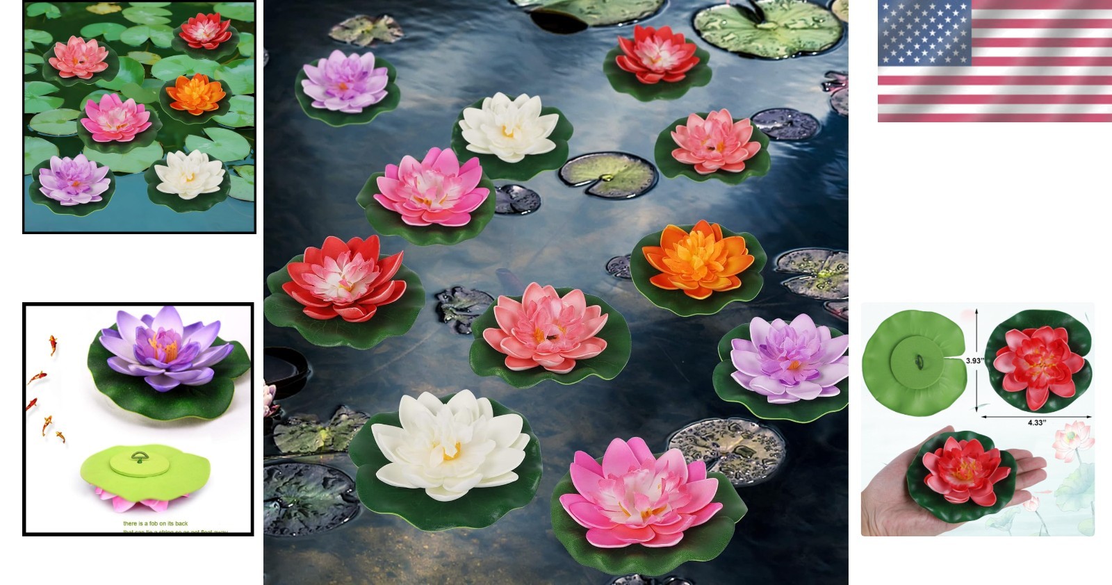 Lifelike 12 Pcs Artificial Floating Lotus Flowers – Perfect for Pools & Ponds
