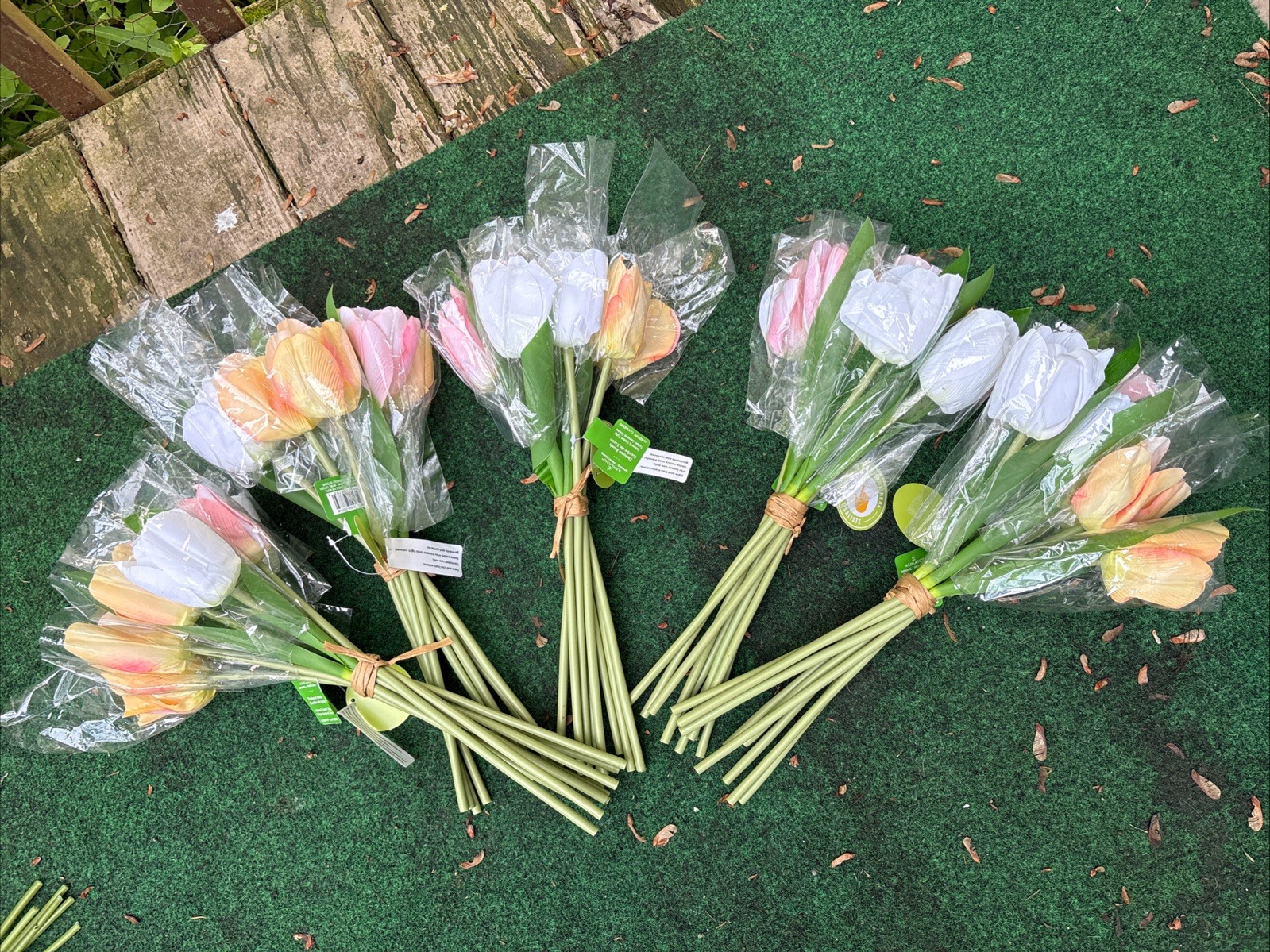 45 Artificial Tulips Flowers Multi Color Tulips Real Touch Faux Latex Bouquets