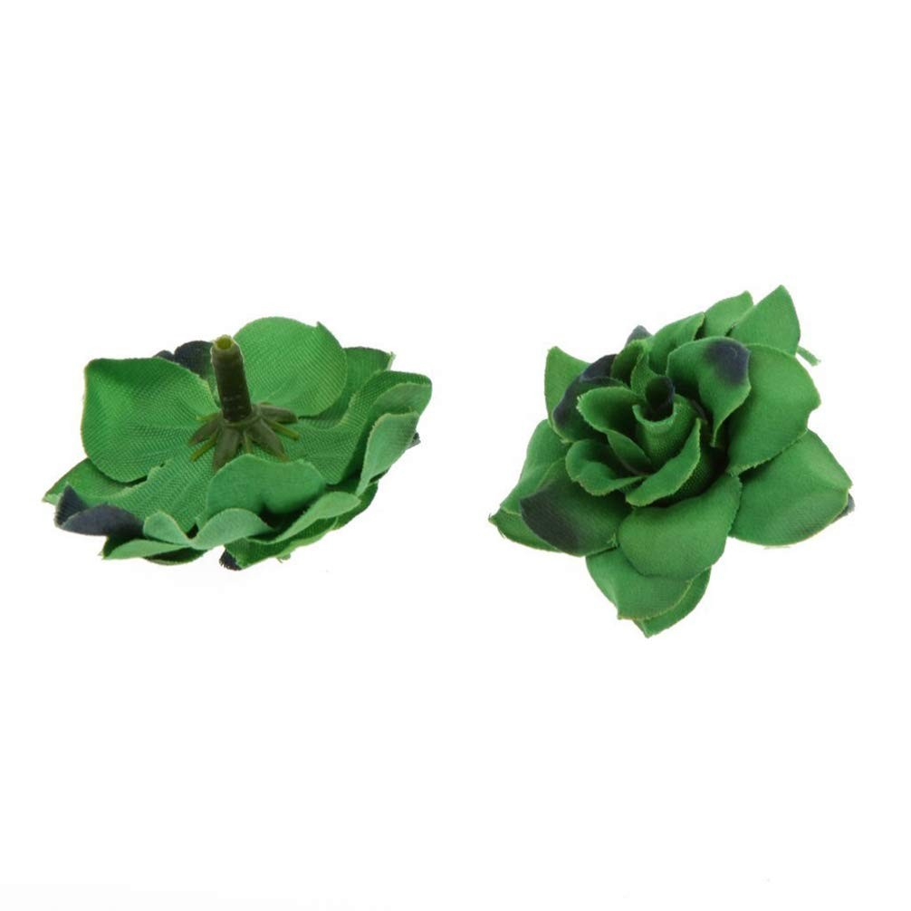 50 PCS Dark Green Faux Silk Artificial Rose Flower Heads Wedding DIY Crafts