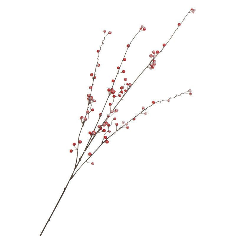 Factory Direct Craft Frosted Red Artificial Berry Spray