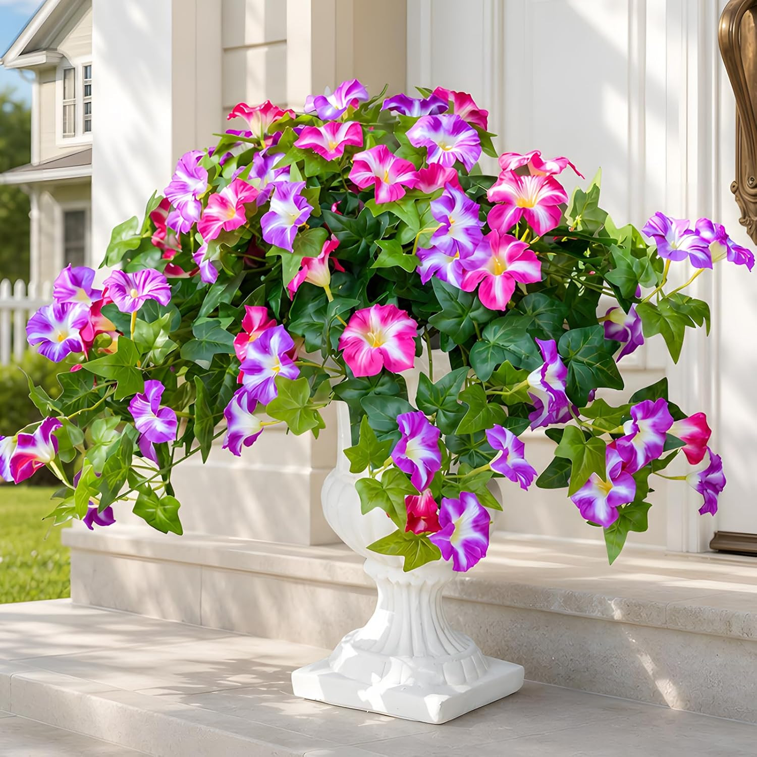 UV Resistant Artificial Petunias – 2 Packs Realistic Silk Flowers for Outdoors