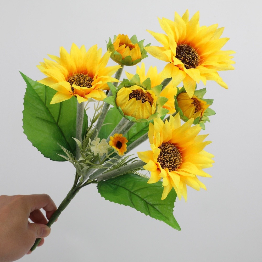 Silk Sunflower Bouquet 38cm 30cm 31cm for Wedding Home Decor Photography Props