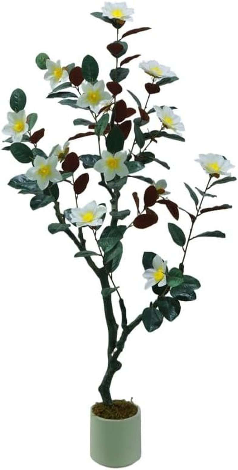 Realistic 5FT Artificial Magnolia Tree with Blooming Flowers for Home Decor