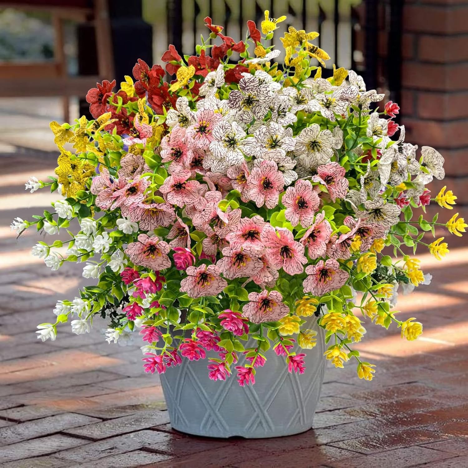 12-Piece Colorful Artificial Flowers Bundle – Perfect for Indoor and Outdoor Use