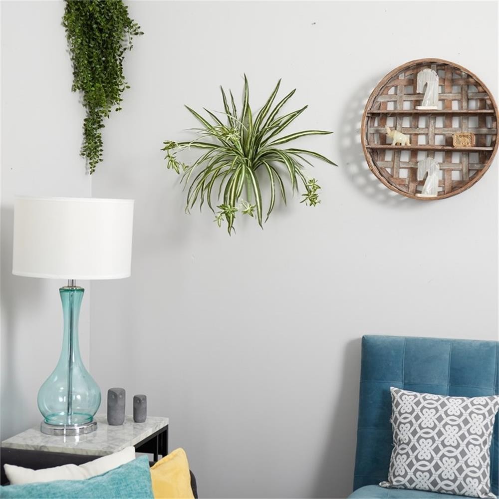 Pemberly Row 23″ Spider Bush with Striped Light/Dark Green Leaves (Set of 4)