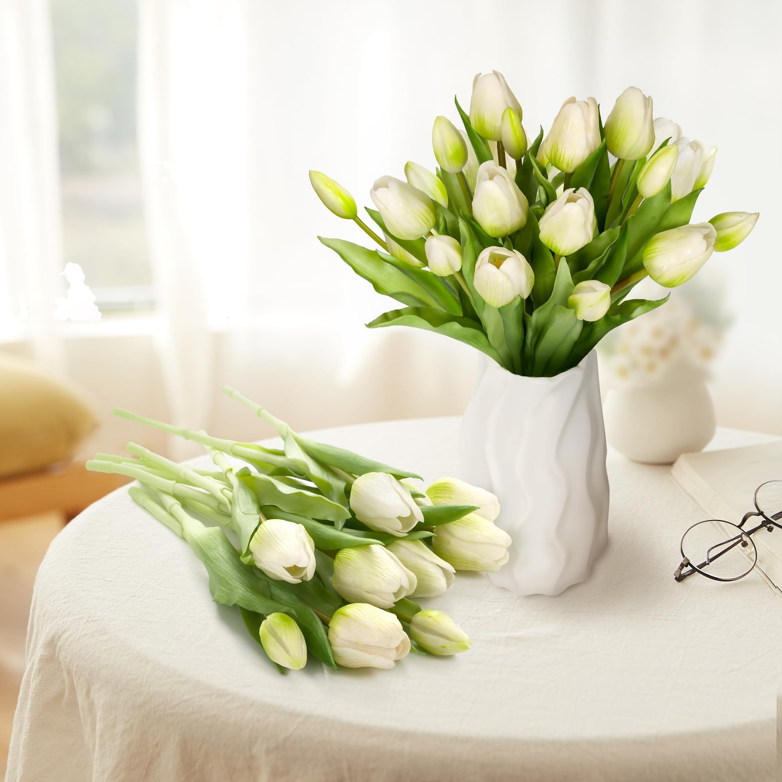 Tulip Artificial Flowers Bulk Faux Bouquets 12” Stems Wedding Table Centerpie…