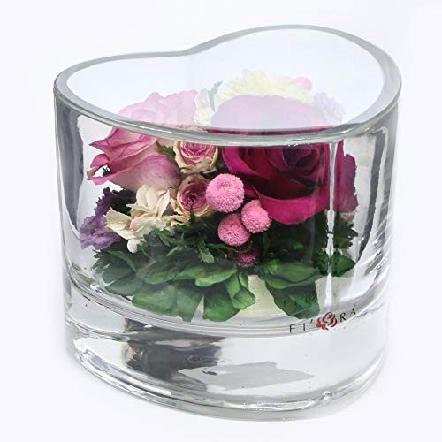 | Long Lasting Roses in Sealed Glass Vase | Preserved Fresh Cut Rose | Unique