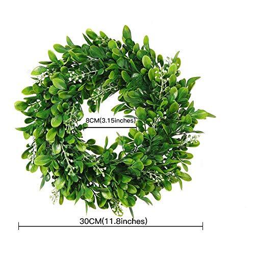 11″ Boxwood Wreath Round Wreath Artificial Wreath Green 1pc Green Wreath