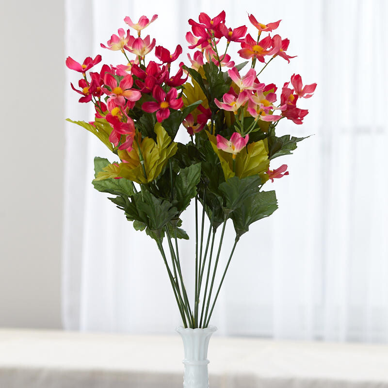 Group of 2 Pink Artificial Cosmos 19″ Floral Bushes