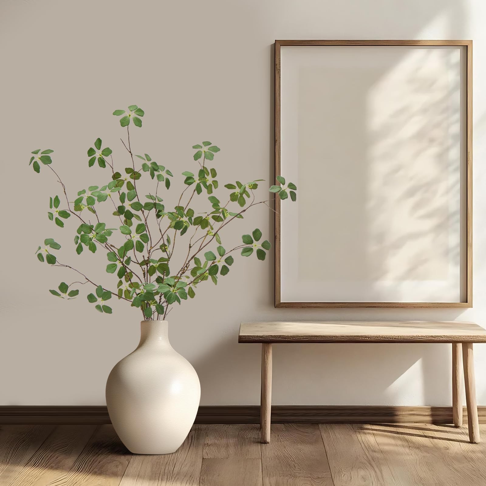 5Pcs Realistic Artificial Greenery Stems – 34″ Faux Branches for Vase,Tall Fa…