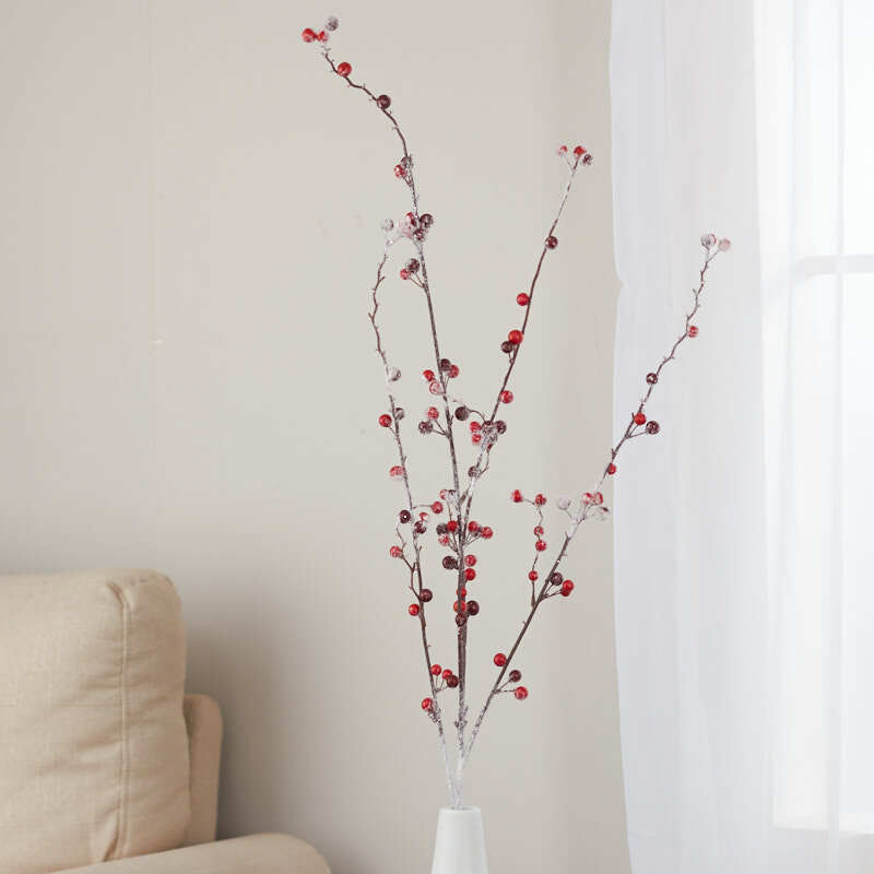 Factory Direct Craft Frosted Burgundy Artificial Berry Spray