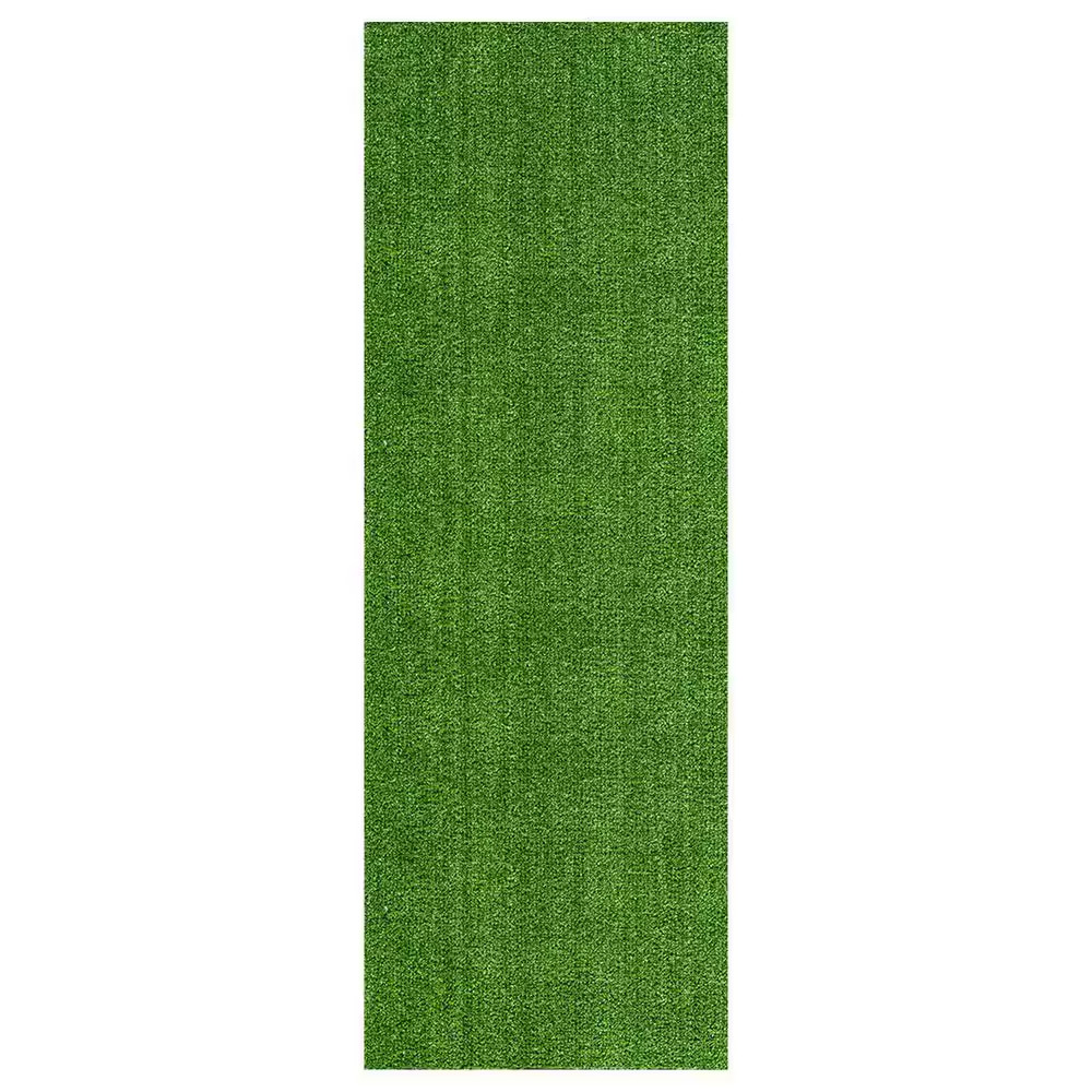Meadowland Collection Waterproof Solid 3 Ft. X 20 Ft. Green Indoor/Outdoor Artif
