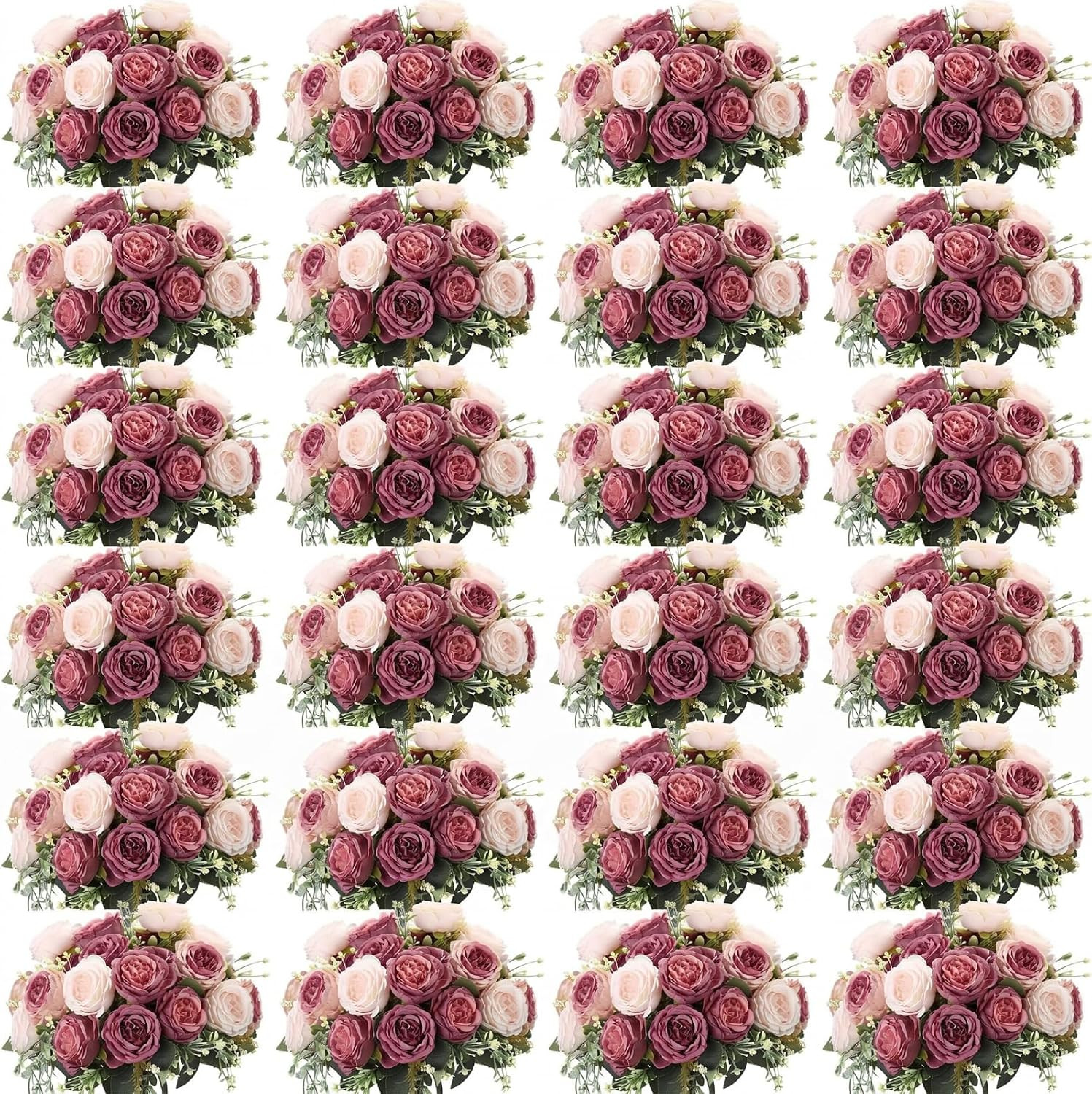 Artificial Peonies Flowers Fake Silk Peony Bouquet Faux Peonies Flowers Bulk for