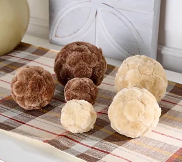 Home Reflections Set Of 6 Sisal Ball Scatter Brown/Cream
