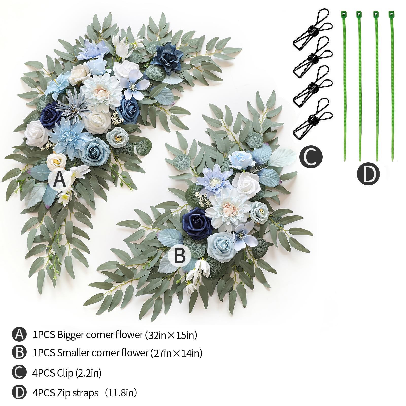 Artificial Wedding Arch Flowers Kit(Pack of 2) for Wedding Arch, Bridal Showe…