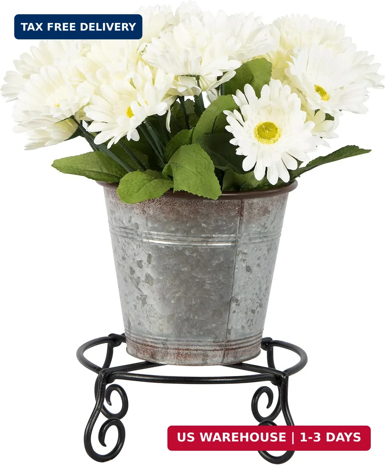 Achla Designs Piazza Flower Pot Plant Stand, Small,Black