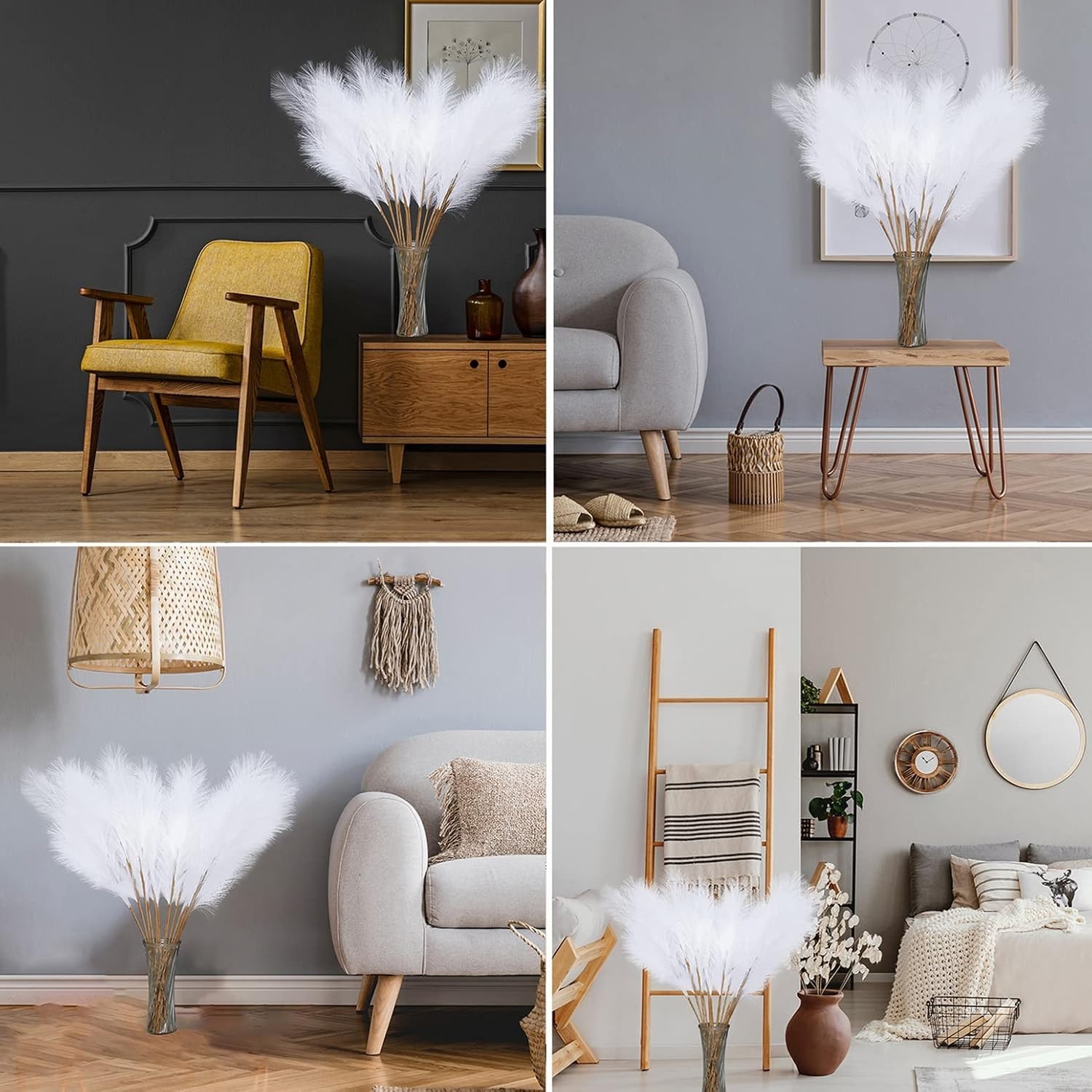 Versatile 38” Faux Pampas Grass – 8 PCS Silk Decor for Classy Events & Home