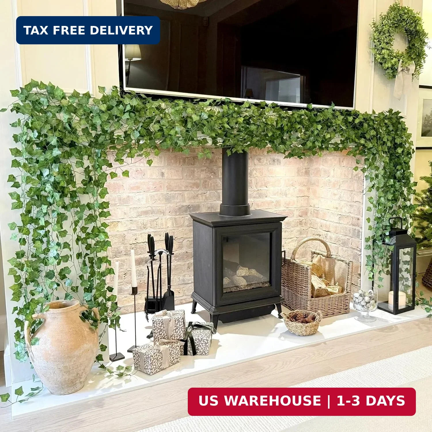12 PCS Artificial Ivy Leaf Plants Fake Hanging Garland Plants Vine Home DecorOpe