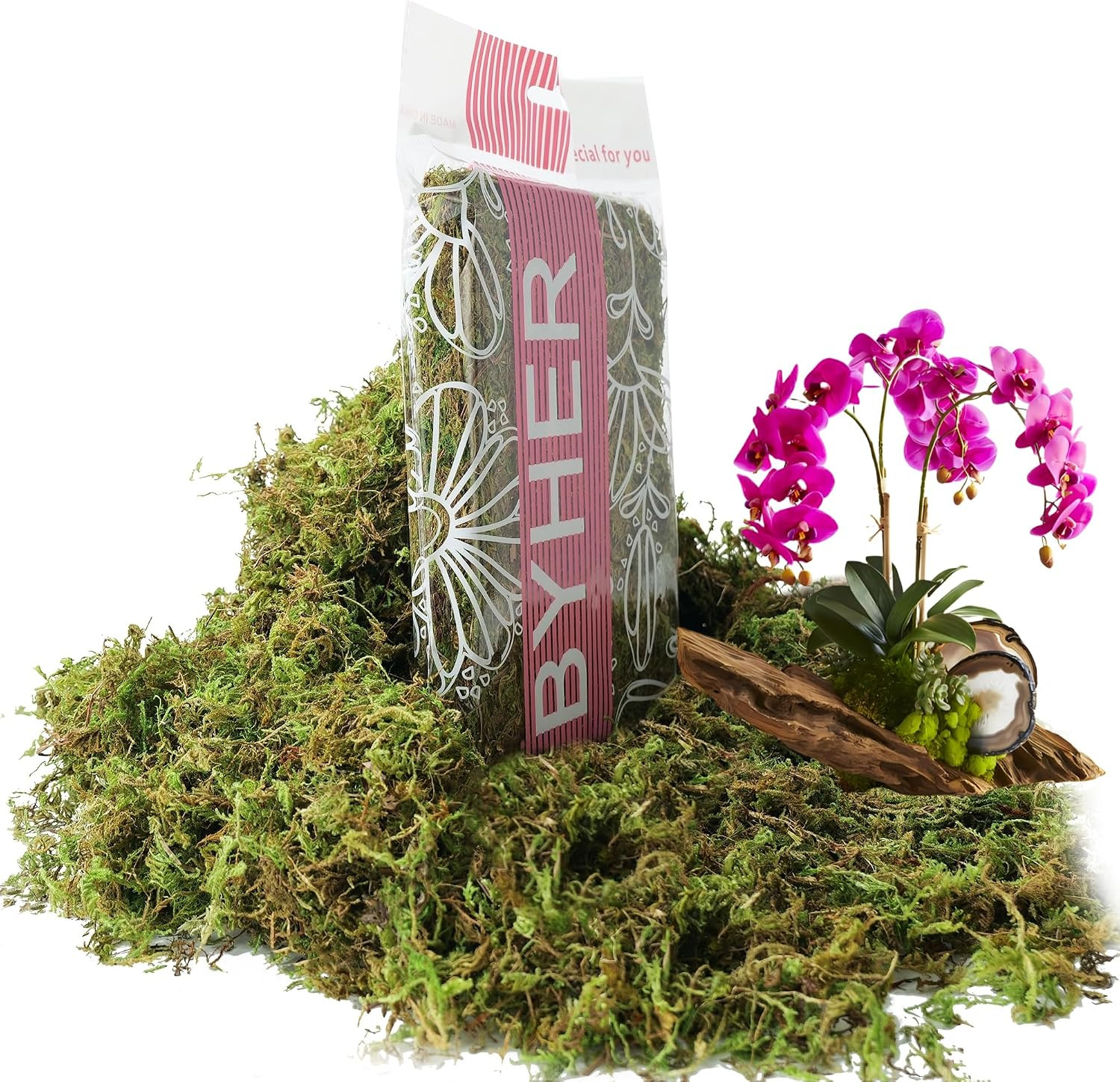 4 OZ Fake Moss for Potted Plants, Artificial Green Moss for Crafts Faux Moss for