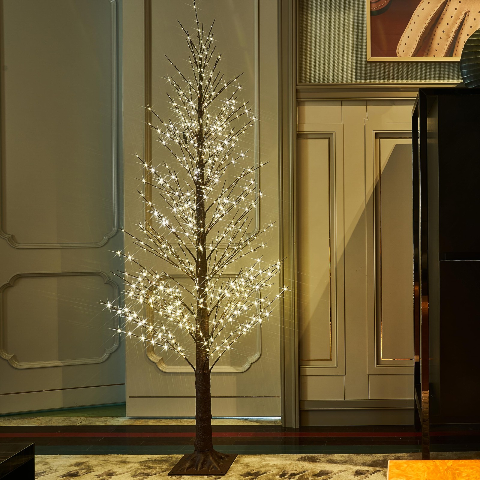 Fudios Lighted Alpine Tree Brown Willow 6FT 810 LED Fairy Lights,Artificial W…