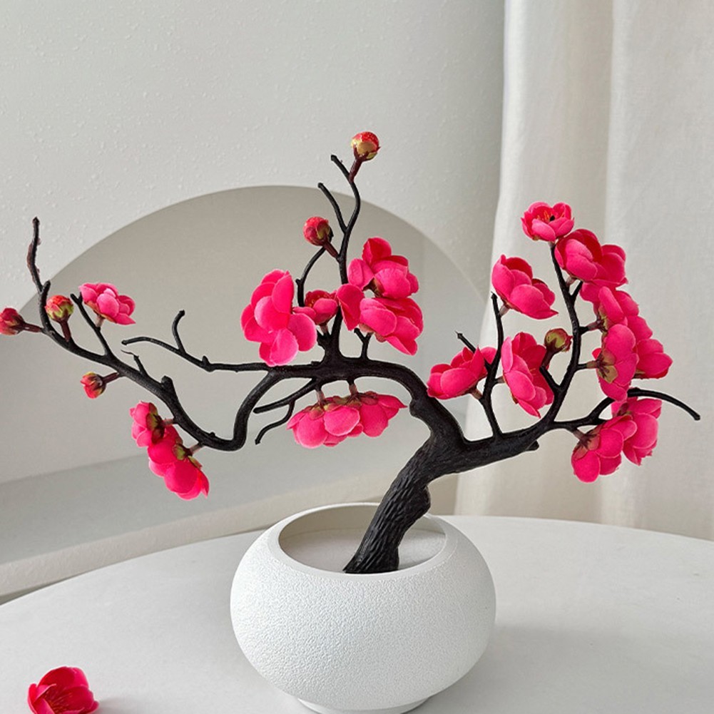 Fake Flower Arrangement Plum Blossom Bouquet Sustainable Choice Vibrant Colors