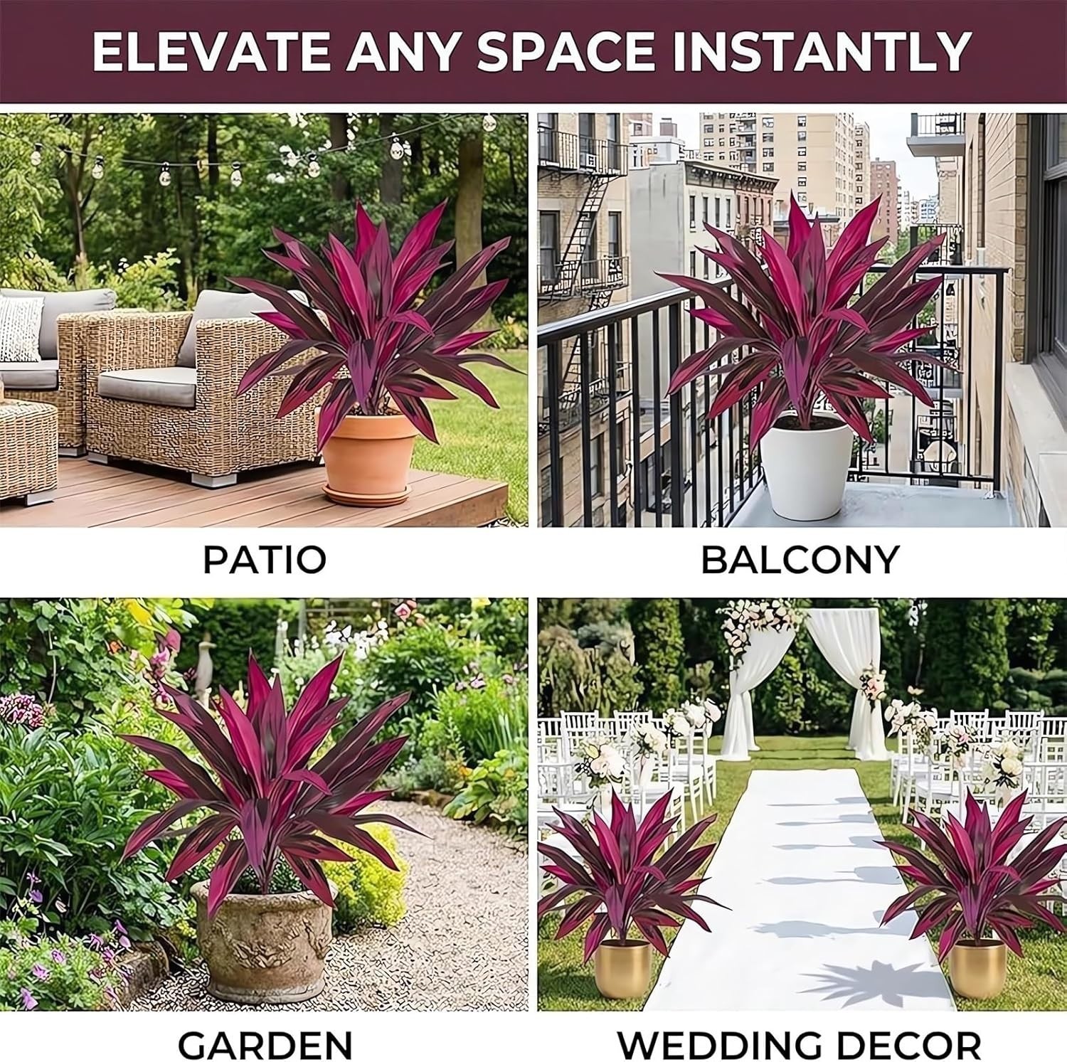Artificial Tropical Plant UV Resistant Large Faux Plants Outdoor Fake Boston…