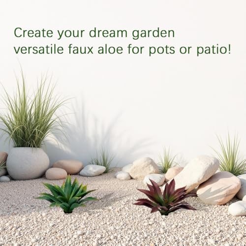 12.5 Inch Artificial Aloe Plant – Large Faux Succulents (Unpotted), Green
