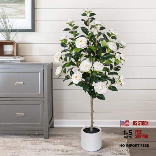 11in White Camellia Tree with 47″ Artificial Tree – 3ft 11in