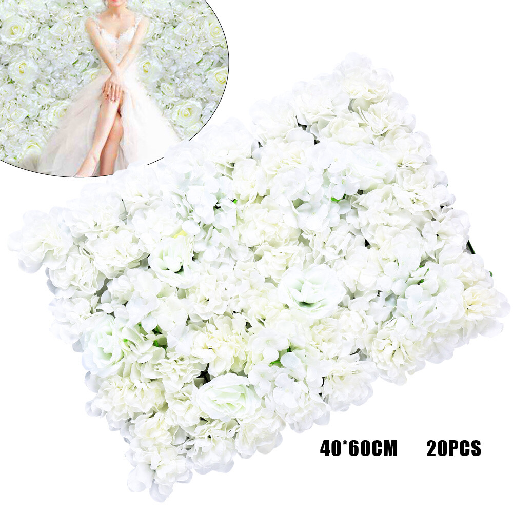 Artificial Flower Wall Panels 20 Pcs Flower Mats Silk Flower Panels Wall Decor