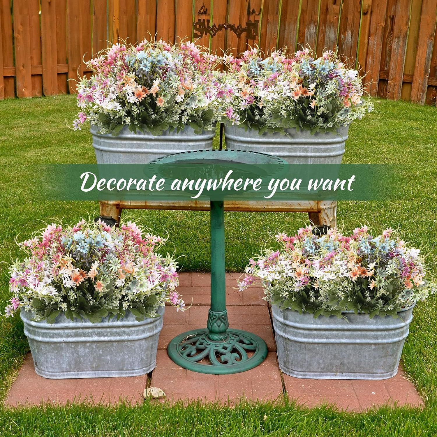 48 Pcs Wildflowers Artificial Flowers Silk Fake Daisy Wild Flower Bouquets Outdo