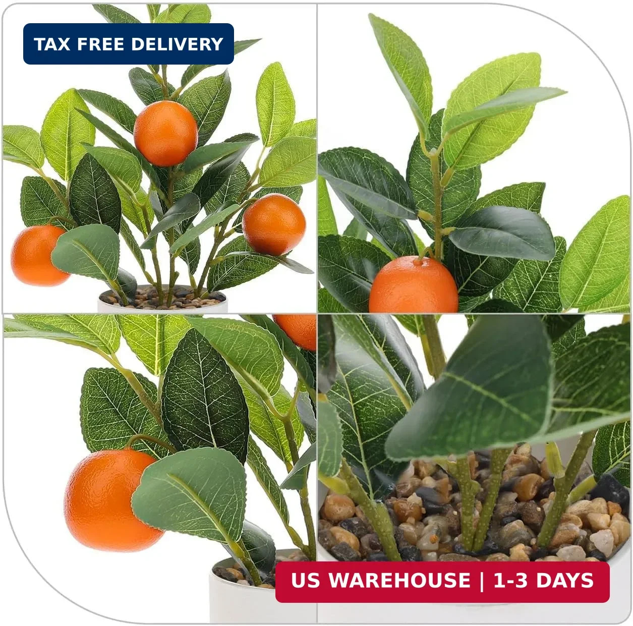 Woration 14.5″ Artificial Orange Plant Potted Home Office Decor Indoor | Small f